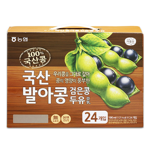 농협식품 아름찬 국산 발아콩 검은콩 두유 190ml (24개)_이미지