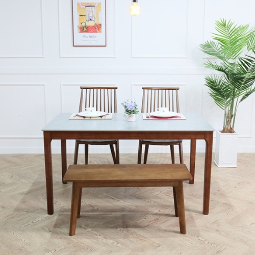 디자이너스룸 레나타 원목 세라믹 식탁 1400 (레니의자2개+벤치1개)_이미지