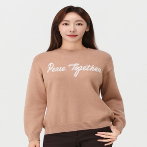 PAT 여성 여성 원포인트 라운드 스웨터_1I83304 51348_5010035776