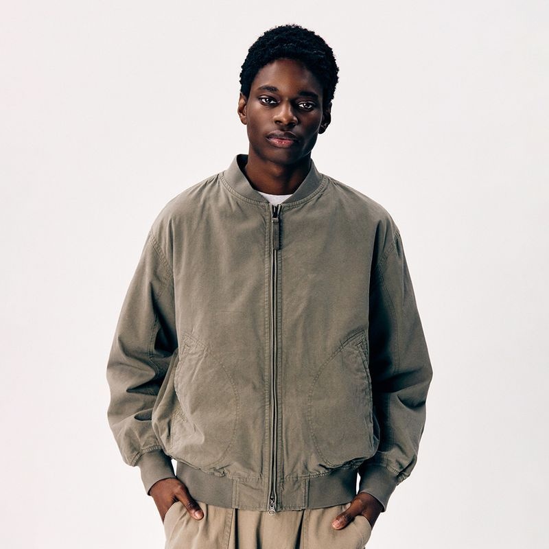 에스피오나지 Zip Front Deck Jacket Olive 3782566 416915