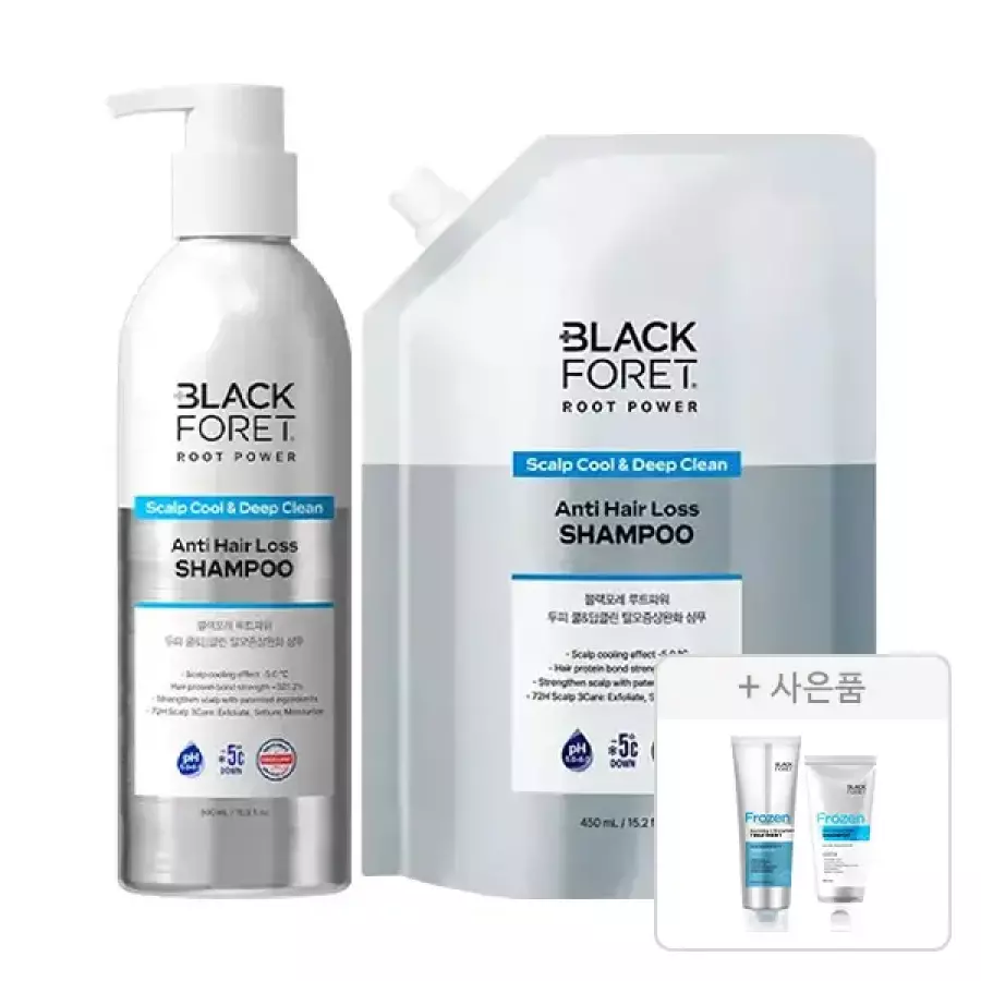 루트파워 두피 쿨 앤 딥클린 탈모증상완화 샴푸 500ml+리필 450ml