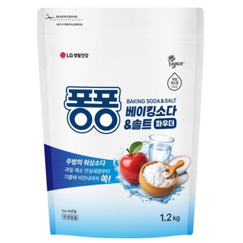 퐁퐁 베이킹소다 & 솔트 파우더 리필 1.2kg