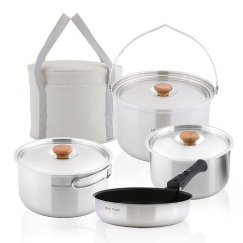 멀티쿡 통3중 스텐 코펠 8p 세트