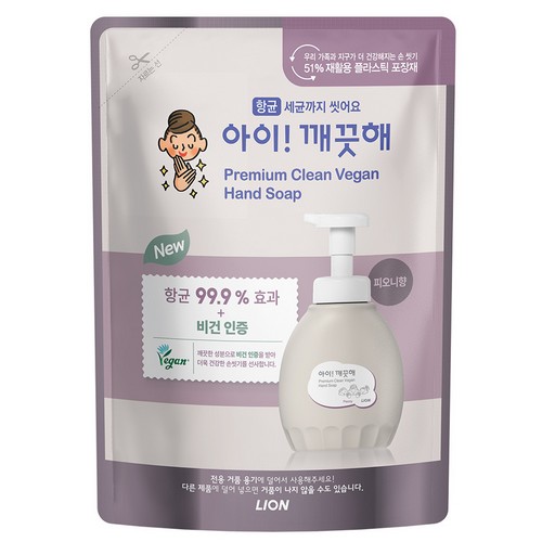 프리미엄 클린 비건 핸드솝 피오니향 리필 400ml