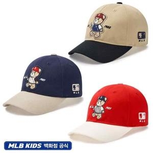 MLB키즈 CPC01 모노베어 직조라벨 배색 볼캡 7ACPC015N_이미지