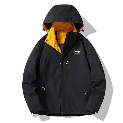 JEEP 스피릿 남여 후드 바람막이자켓 블랙+주황 JSFAJK436
