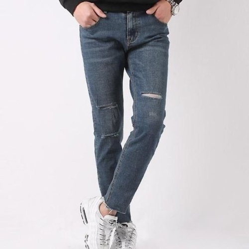 모노핏옴므 JMM 2022 남자무릎밑단컷팅청바지 일자청바지 남자겨울데님본딩 WFK3ZW6_이미지