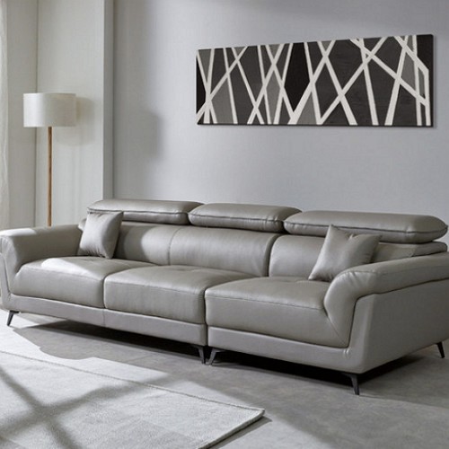 스코나 키예프 가죽 소파 4인용 (스툴별도)_이미지