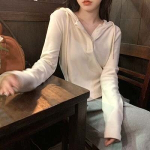 셀럽하우스 봄 J 4644 가을 환절기 편한 여성 긴팔 단추 후드티셔츠 583093_n613_1_WCF80CA