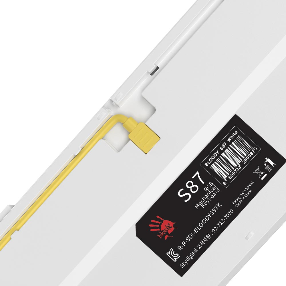 A4Tech Bloody S87 기계식 화이트 (저소음 적축)_이미지