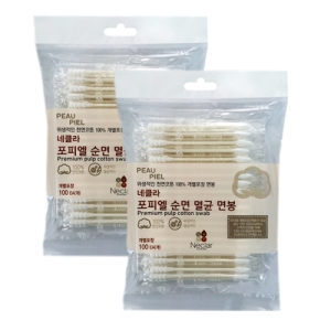 포피엘 순면 멸균 면봉 100개입 2개