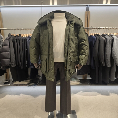 지이크 F/W 카키 무스탕퍼카라 구스다운 점퍼_PHD6511