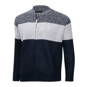 파파브로 남성 시보리 배색 기모 긴팔 집업 니트 LM-KN-219-네이비 ML844336_이미지