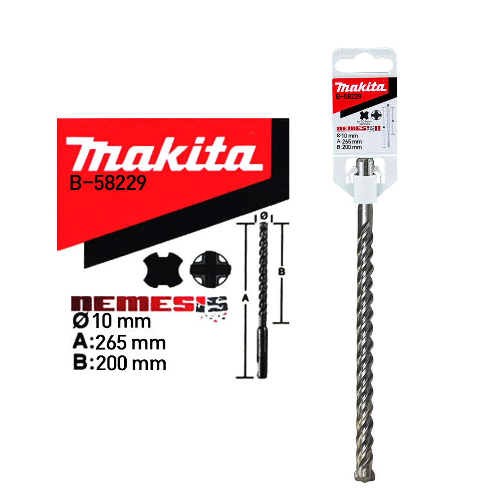 ������ SDS-Plus �ظӵ帱 ��Ʈ 4�� 10x200x265mm B-58229