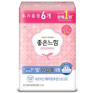 좋은느낌 생리대 울트라대형 32+6매 x 1팩 날개형 26Cm_이미지