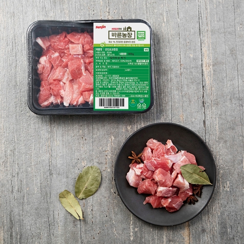 선진 선진포크 한돈 동물복지 인증 앞다리살 찌개용 냉장 400g (4개)_이미지