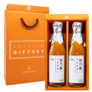 대현상회 저온압착 참기름 350ml 2병 선물세트[1개]