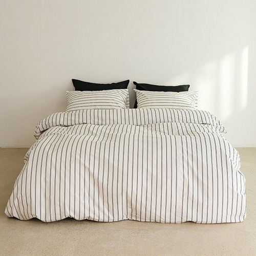 데코뷰 고밀도 먼지없는 스트라이프 이불커버 (슈퍼싱글 SS)_이미지