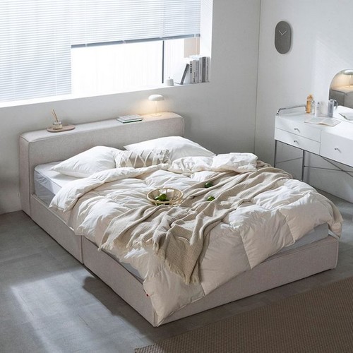 BIF보루네오 카밀라 패브릭 침대 SS (매트별도)_이미지