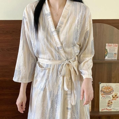 여름포켓샤워가운 단정 편안 홈웨어 잠옷 38030220
