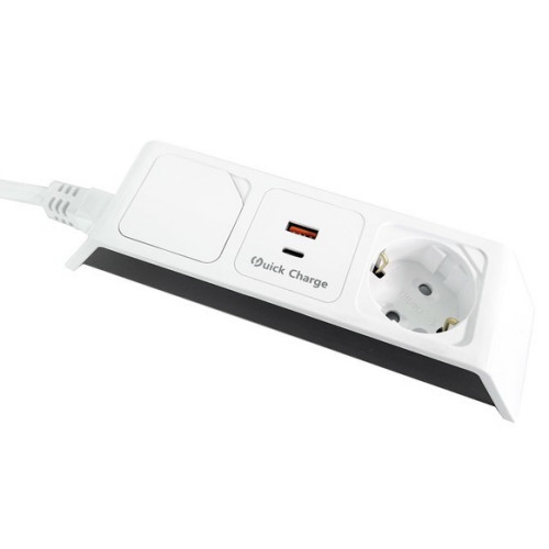 에스와이폴리텍 네모탭 2구 USB C타입 고속충전 멀티탭 (1.5m)_이미지