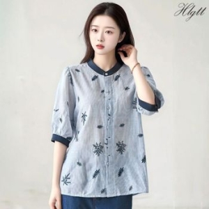 헬리꽁땡 자수배색썸머블라우스 35295344_이미지