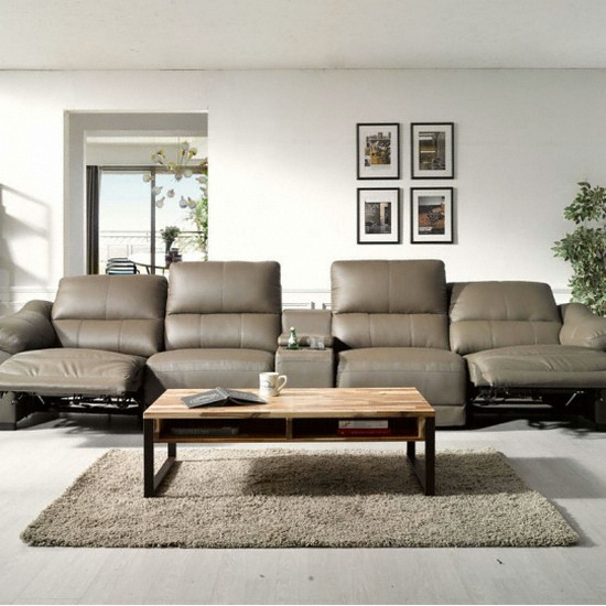 퍼니다움 아크네 천연가죽 리클라이너 6인용 (홈바형)