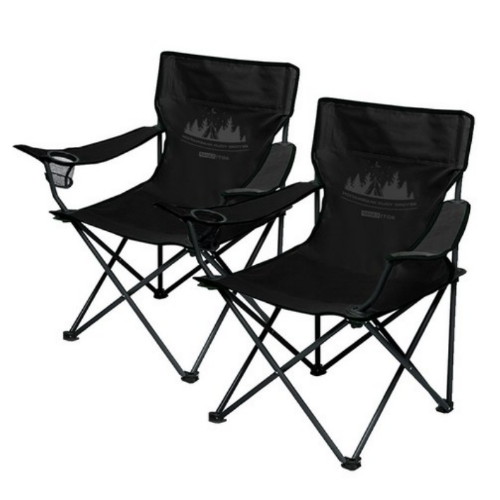로티캠프 MC-111 경량 접이식 휴대용 캠핑 의자 2개 (블랙)_이미지