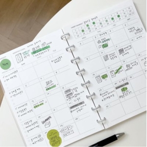 머쉬룸페이퍼팜 MONTHLY RECORDS A5 버섯노트 8공 속지