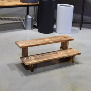 언니마켓 화분받침대 2단 원목 계단 우드  중  60x21cm