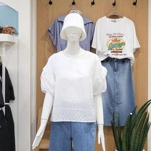 클리지 DP01 꽃자수 퍼프 면 블라우스 대동 CO5WBL57 S16053463_이미지