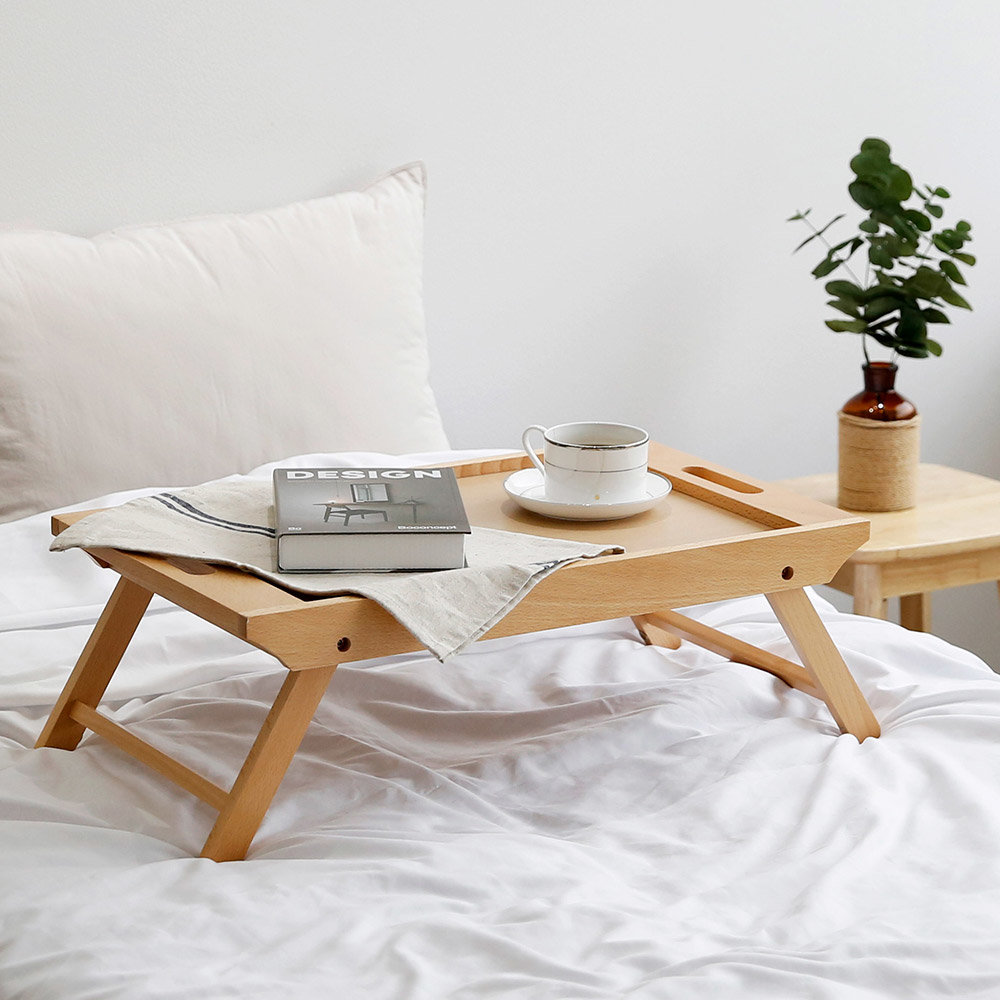 홈앤하우스 너도밤나무 프리미엄 베드테이블 (59x36cm, 1개)_이미지