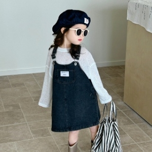 베이비맥스 예약 폴레 멜빵 데님 스커트 R11005