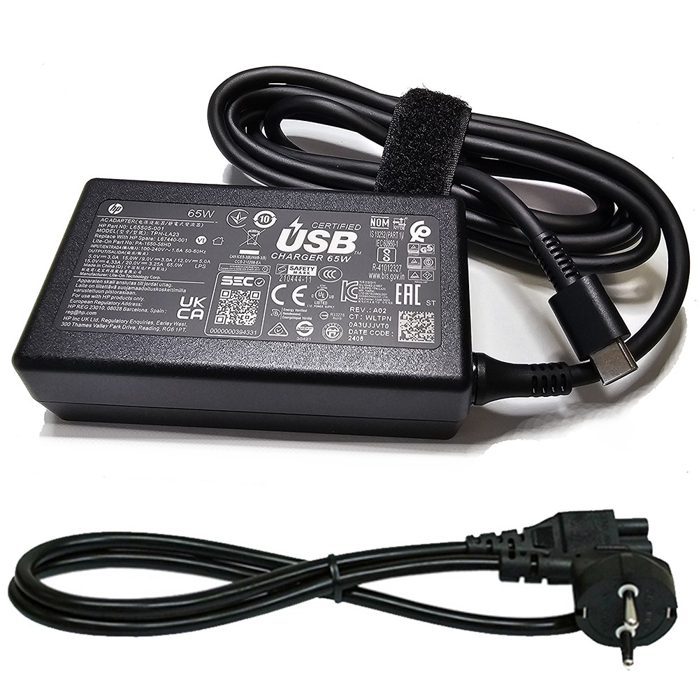 HP USB-C 65W 정품 어댑터 TPN-LA23 (해외구매)_이미지