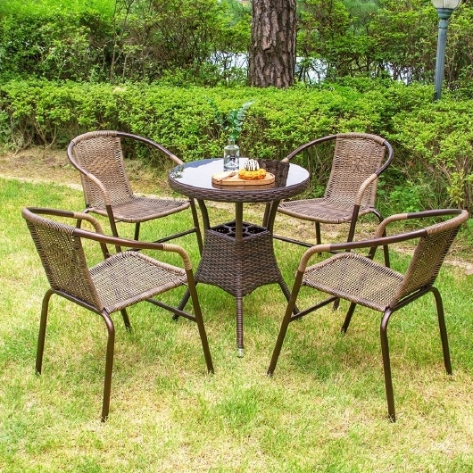 위드퍼니처 NEW 메이드 원형 야외 테이블 600 (39번의자4개)