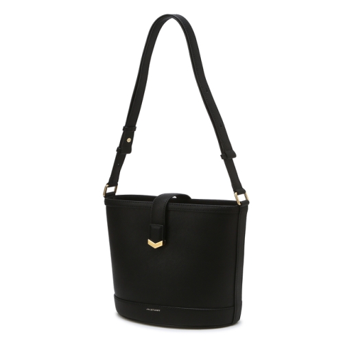 LF 질스튜어트 뉴욕 액세서리 JABA4F311BK 로젤라칠링 V장식 포인트 블랙 소가죽 버킷형 숄