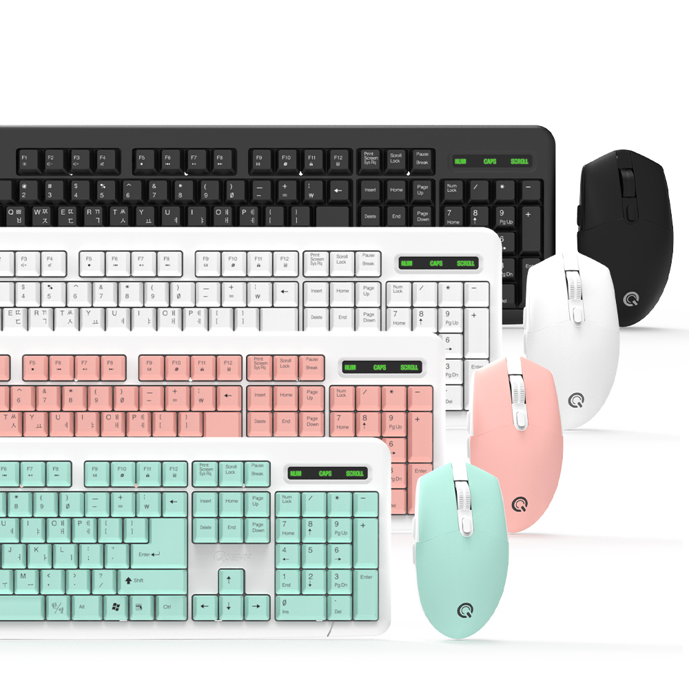 QSENN MK210 무선 키보드 마우스 세트 (블랙, 키스킨 미포함)_이미지