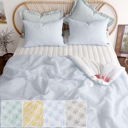 아름드리홈 스노우리플 깅엄체크 여름이불 (싱글 S)_이미지