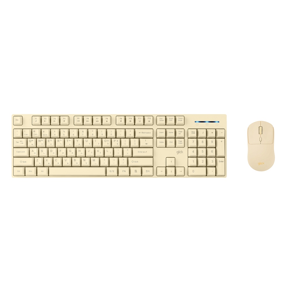 지클릭커 오피스프로 WMK615 스탠다드M 무선 키보드 마우스 세트 (바닐라옐로우)_이미지