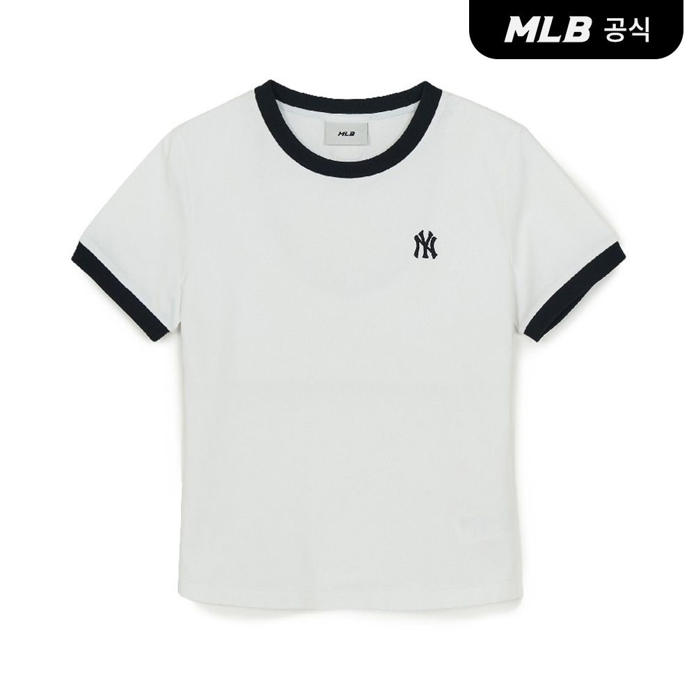 MLB 여성 베이직 스몰로고 링거 티셔츠 3FTSB0263-50WHS