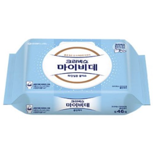 크리넥스 마이비데 클린케어 화장실용 물티슈 캡형 42매 (9팩)_이미지