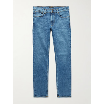 누디진 Mid denim Lean Dean Slim Fit Tapered Organic Stretch Denim Jeans TP5..