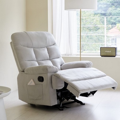 베스트리빙 체크 패브릭 리클라이너 1인용_이미지