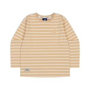캉골키즈 클럽 로고 스트라이프 롱 슬리브 티셔츠 QC 0001 버터 AQCCRT00010BF_이미지