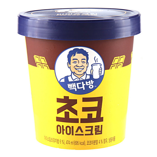롯데푸드 빽다방 초코 아이스크림 474ml (1개)