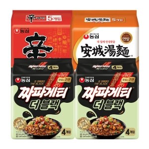 농심 짜파게티더블랙8개 + 신라면5개 + <b>안성탕면</b>5개