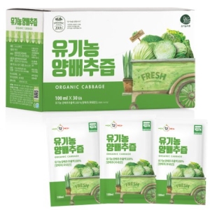  유기농마루 유기농 양배추즙 100ml 30포 [8개]