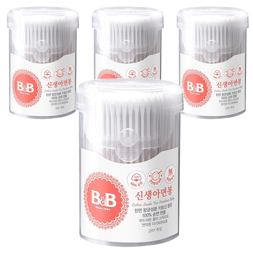 B&B 신생아 면봉 210개입 4개