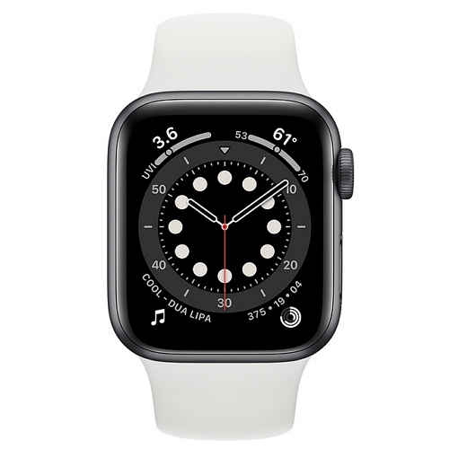 APPLE 워치 시리즈6 44mm 스페이스 그레이 알루미늄 (스포츠밴드, 해외구매)