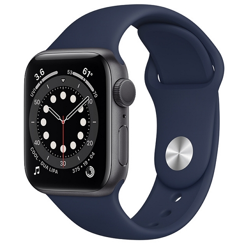 APPLE 워치 시리즈6 44mm 스페이스 그레이 알루미늄 (스포츠밴드, 해외구매)_이미지